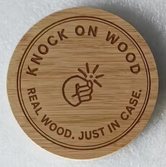 "KNOCK ON WOOD" Bottle Opener + Fridge Magnet